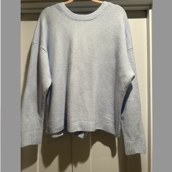 Cece Baby Blue V Neck Cardigan Sweater Rhinestone - Picture 3 of 5